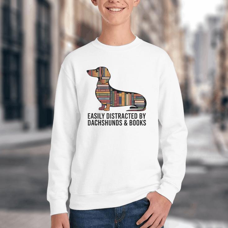 Dachshund Dog Dachshund Decor Books Nerds Dachshund Youth Crewneck Sweatshirt Dachshund Dog Dachshund Decor Books Nerds Dachshund Youth Crewneck Sweatshirt