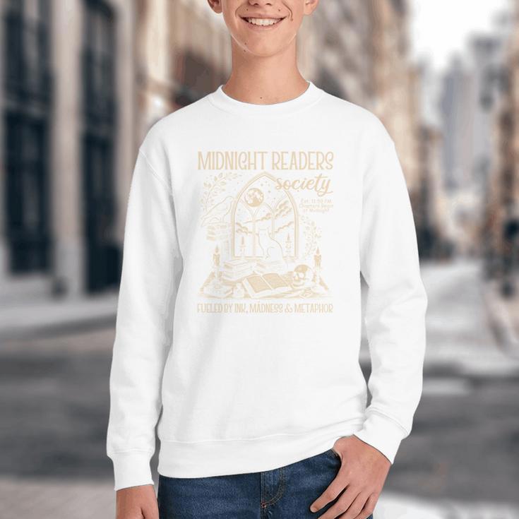 Dark Romance Book Lover Midnight Reading Readers Society Youth Crewneck Sweatshirt Dark Romance Book Lover Midnight Reading Readers Society Youth Crewneck Sweatshirt