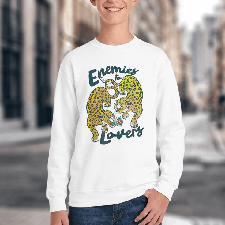 Enemies To Lovers Jaguar Tee Romance Book Plot Device Trope Youth Crewneck Sweatshirt