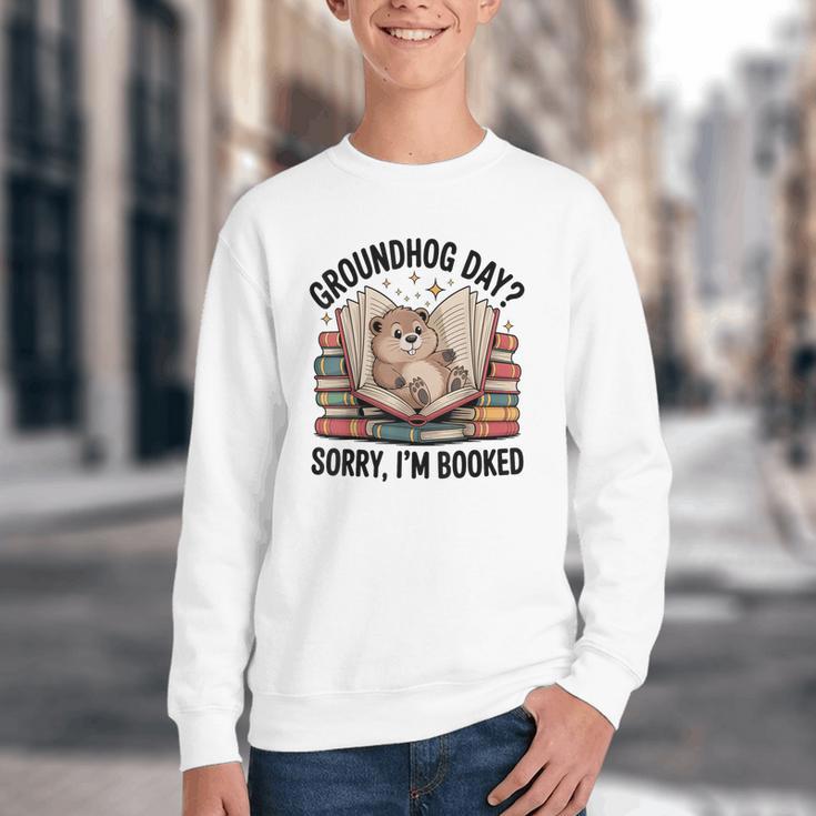 Groundhog Day Librarian Book Lover Reader Library Youth Crewneck Sweatshirt