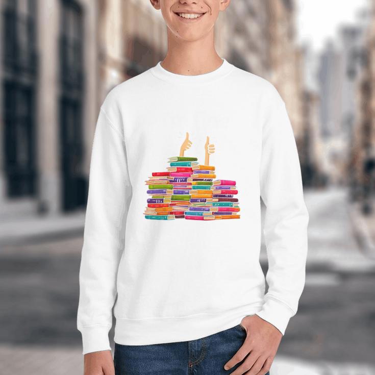 I'm Fine Reading Books Reader Book Lover Librarian Youth Crewneck Sweatshirt