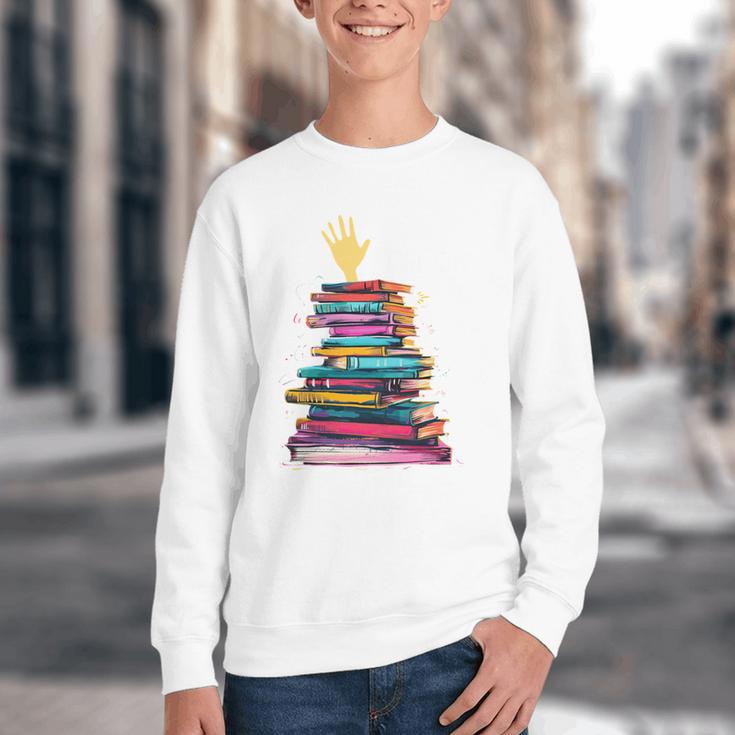 I'm OK Reading Books Library Bookworm Bookish Book Lover Youth Crewneck Sweatshirt