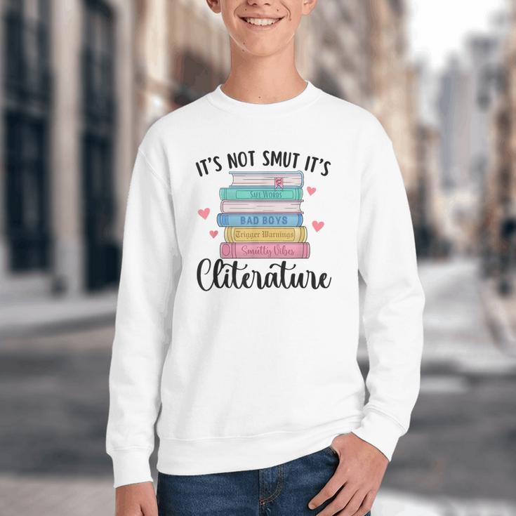It's Not Smut It's Literature Dark Romance Smutt Book Lover Youth Crewneck Sweatshirt