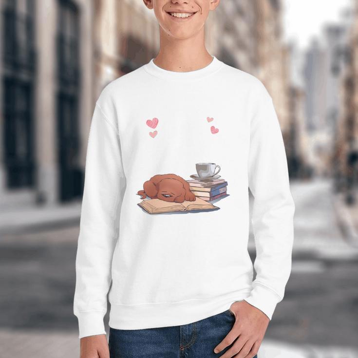 Just a Girl Who Loves Dogs Books Coffee T-Shirt Youth Crewneck Sweatshirt Just a Girl Who Loves Dogs Books Coffee T-Shirt Youth Crewneck Sweatshirt