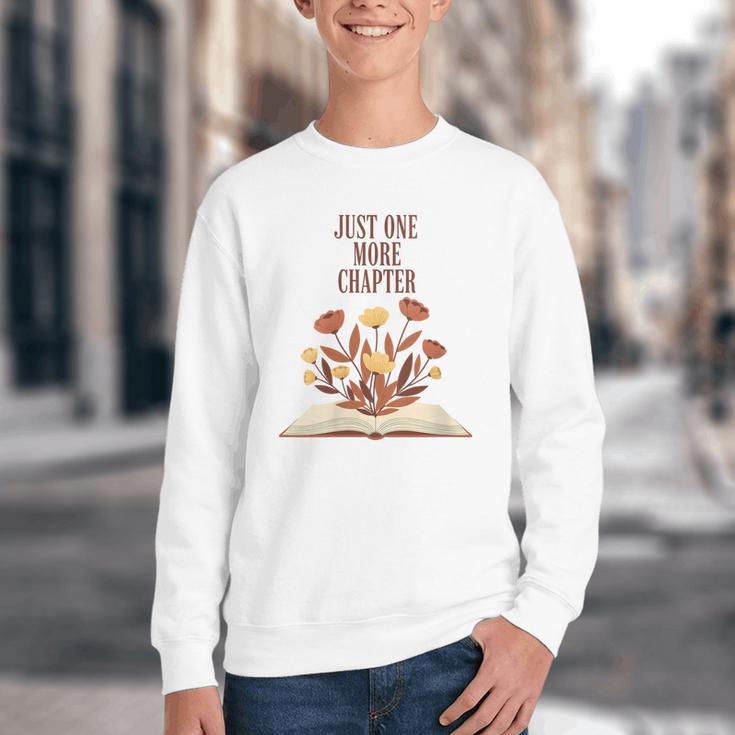 Just One More Chapter Book Lovers Floral Youth Crewneck Sweatshirt Just One More Chapter Book Lovers Floral Youth Crewneck Sweatshirt