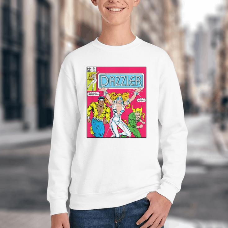 Marvel Universe Classic Dazzler Vintage Comic Book Cover Youth Crewneck Sweatshirt