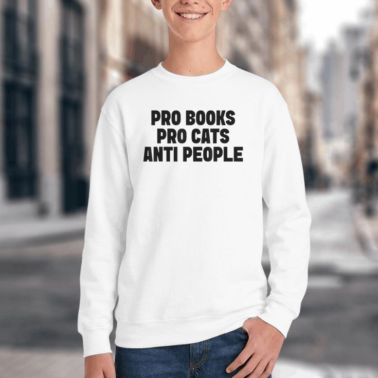 PRO Books PRO Cats Anti People Youth Crewneck Sweatshirt PRO Books PRO Cats Anti People Youth Crewneck Sweatshirt