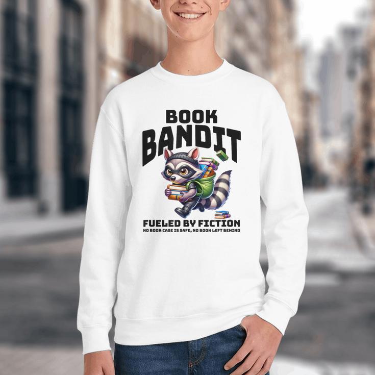 Racoon-Bookworm-Book Bandit-Fueled By Fiction Youth Crewneck Sweatshirt Racoon-Bookworm-Book Bandit-Fueled By Fiction Youth Crewneck Sweatshirt