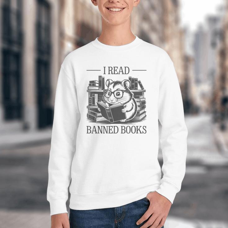 I Read Banned Books Youth Crewneck Sweatshirt I Read Banned Books Youth Crewneck Sweatshirt