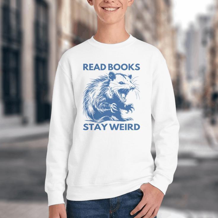 Read Books Stay Weird Youth Crewneck Sweatshirt