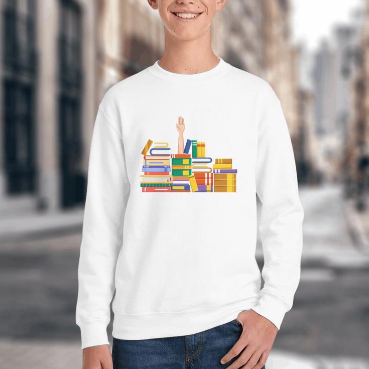 Reading Books Librarian Reader Nerd I'm Ok Teacher Youth Crewneck Sweatshirt Reading Books Librarian Reader Nerd I'm Ok Teacher Youth Crewneck Sweatshirt