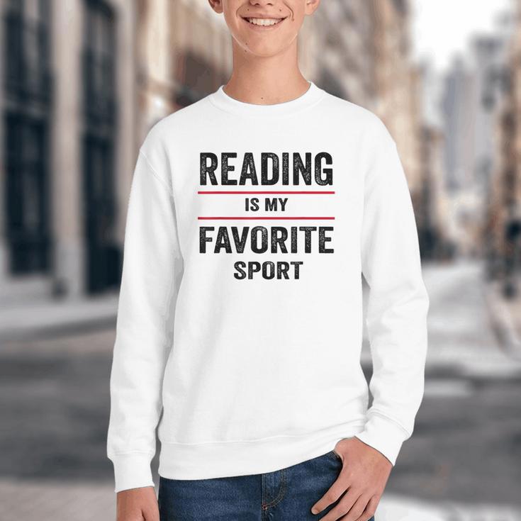 Reading Is My Favorite Sport Book Lover Quote Youth Crewneck Sweatshirt