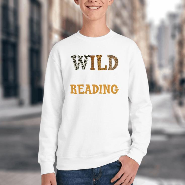 Reading Lover Apparel Wild About Reading Reading Books Youth Crewneck Sweatshirt