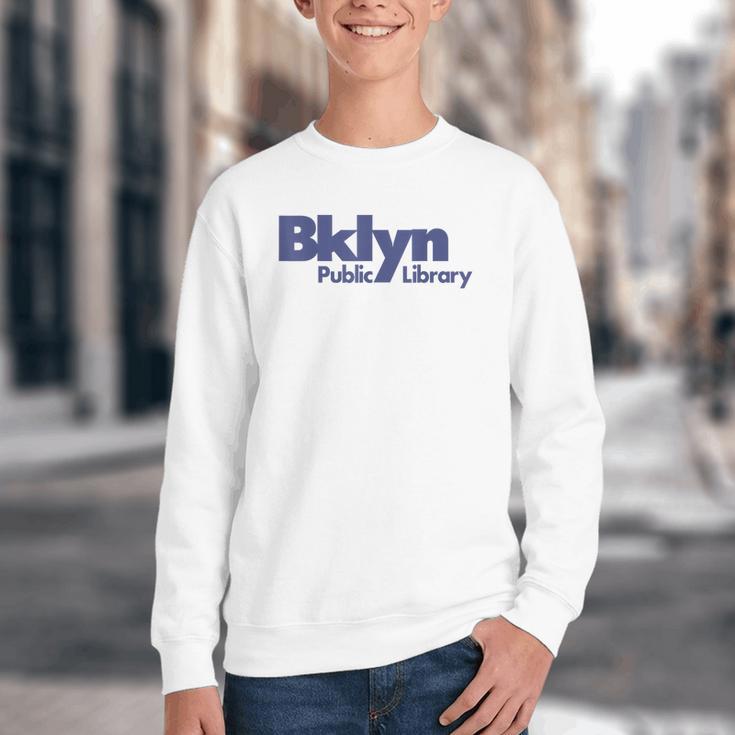 Retro Brooklyn Public Library NY New York Book Lover Youth Crewneck Sweatshirt