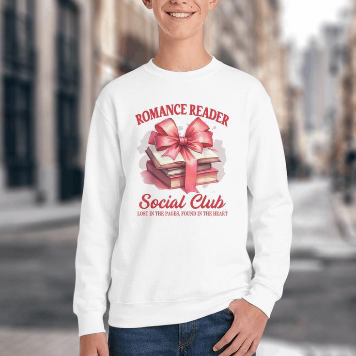 Romance Book Reading Bookish Romance Reader Social Club Youth Crewneck Sweatshirt