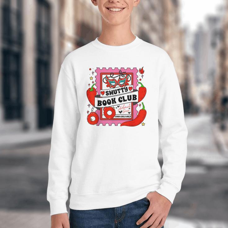 Smut Reader Smutty Vibes Spicy Romance Smutty Book Club Youth Crewneck Sweatshirt