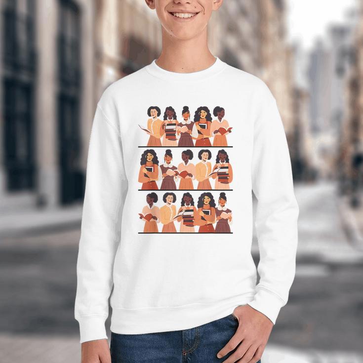 History Month Educated Black Women Girls Reading Books Youth Crewneck Sweatshirt History Month Educated Black Women Girls Reading Books Youth Crewneck Sweatshirt
