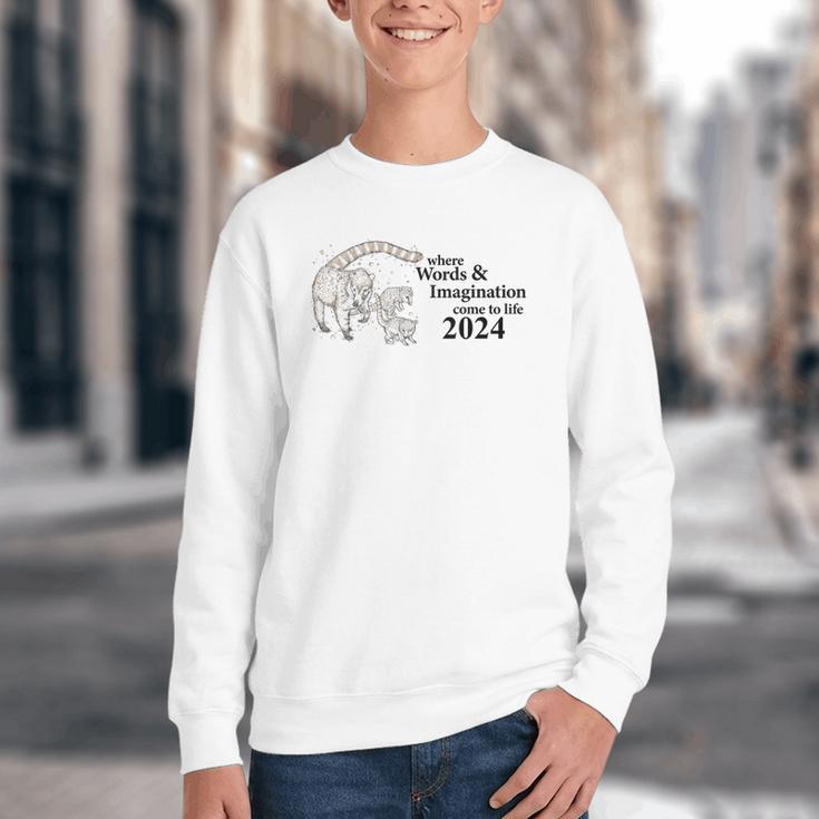 Tucson Festival Of Book TFOB 2024 Coatimundi Mascot Youth Crewneck Sweatshirt Tucson Festival Of Book TFOB 2024 Coatimundi Mascot Youth Crewneck Sweatshirt
