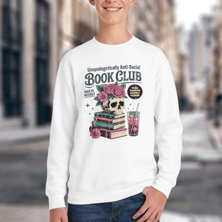 Unapologetically Anti Social Book Club Youth Crewneck Sweatshirt
