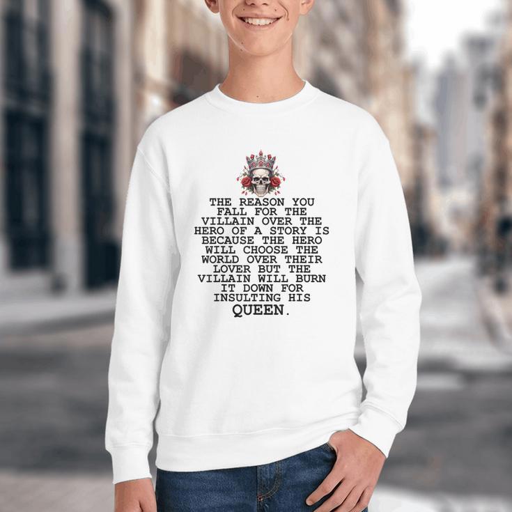 In My Villain Era Dark Romance Smutty Books Lovers Smut Book Youth Crewneck Sweatshirt