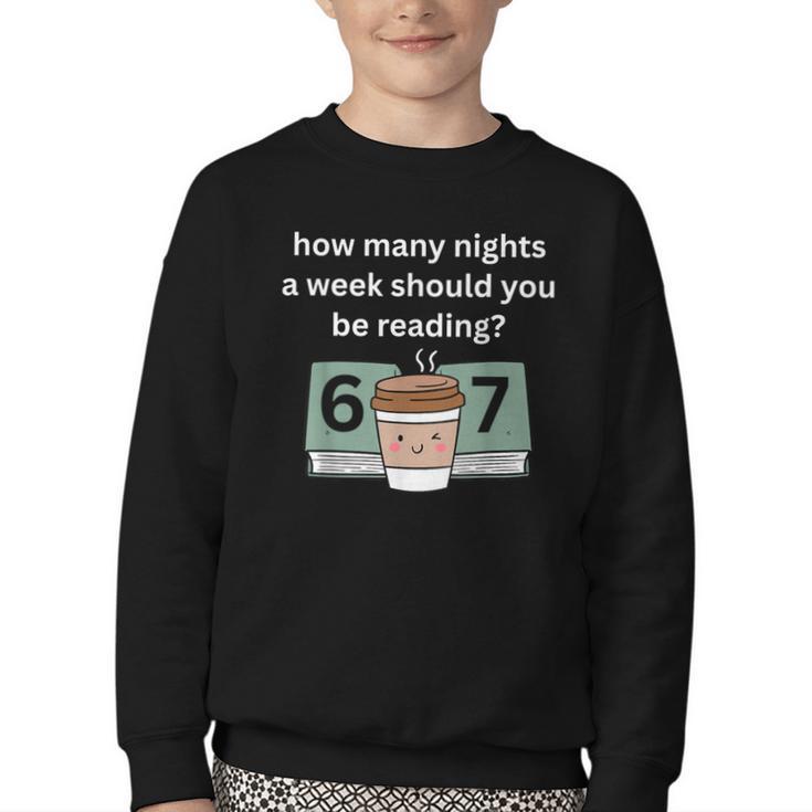 67 Meme English Teacher Reading Book Lover Humor Youth Crewneck Sweatshirt