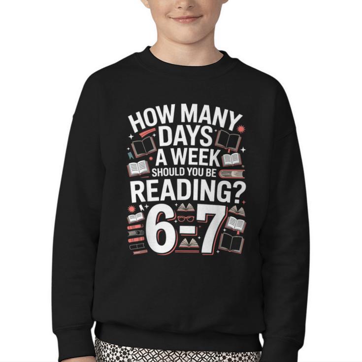 67 For Reading With Books Youth Crewneck Sweatshirt