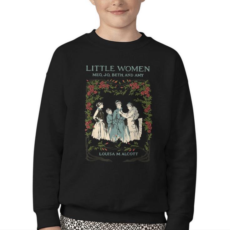 Alcott Little Women Characters Literature Book Illustration Youth Crewneck Sweatshirt