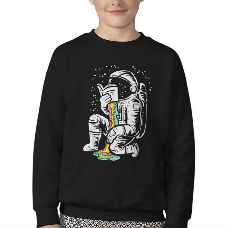 Astronaut Reading Book Space Galaxy Bookworm Men Women Kids Youth Crewneck Sweatshirt