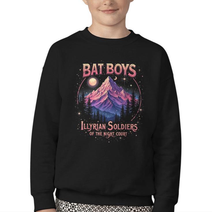 Bat Boys Night Court Mountain Nesta Bookworm ACOSF Bookish Youth Crewneck Sweatshirt