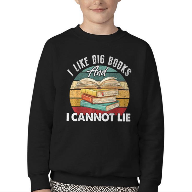 I Like Big Books Librarian Reading Teacher Book Lover Youth Crewneck Sweatshirt