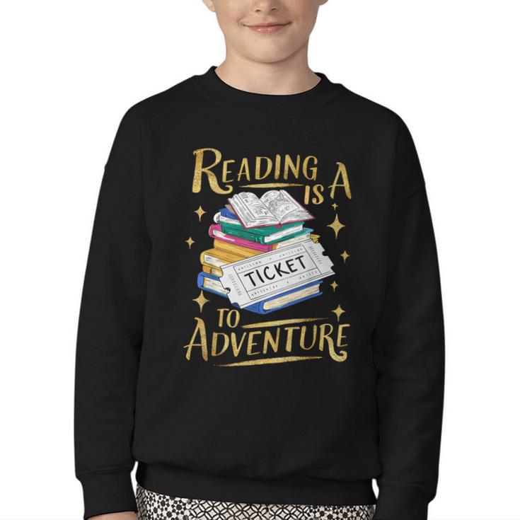 Book Adventure Library Student Teacher Book Youth Crewneck Sweatshirt