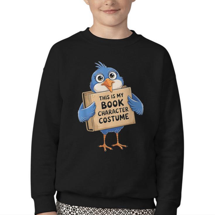 This Is My Book Character Costume Pigeon Kids Reading Youth Crewneck Sweatshirt
