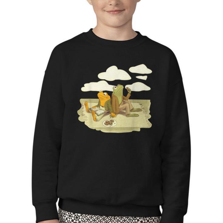 Book Frog Toad Vintage Book Frog Book Frog Reading Book Youth Crewneck Sweatshirt