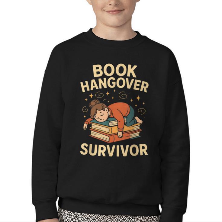 Book Hangover Survivor Reading Humor Librarian Bibliophiles Youth Crewneck Sweatshirt