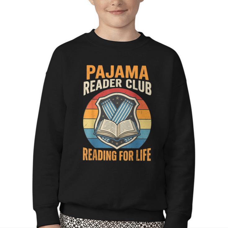 Book And Pajamas Reading Bedtime Youth Crewneck Sweatshirt