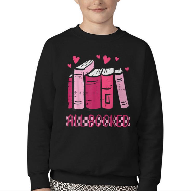 All Booked Read Book Reading Librarian Men Women Kids Youth Crewneck Sweatshirt