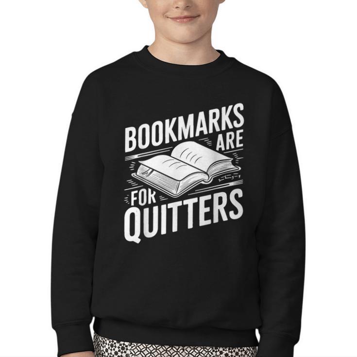 Bookmarks Quote Library Book Reader Youth Crewneck Sweatshirt