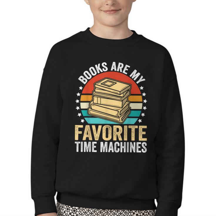 Books Are My Favorite Time Machines Youth Crewneck Sweatshirt