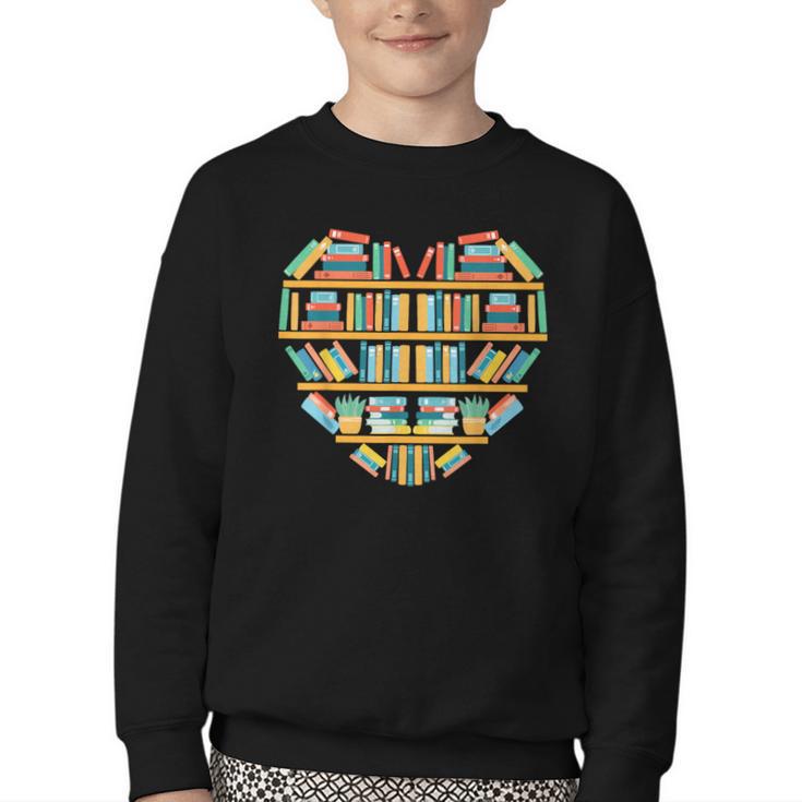 Bookshelf Heart Youth Crewneck Sweatshirt