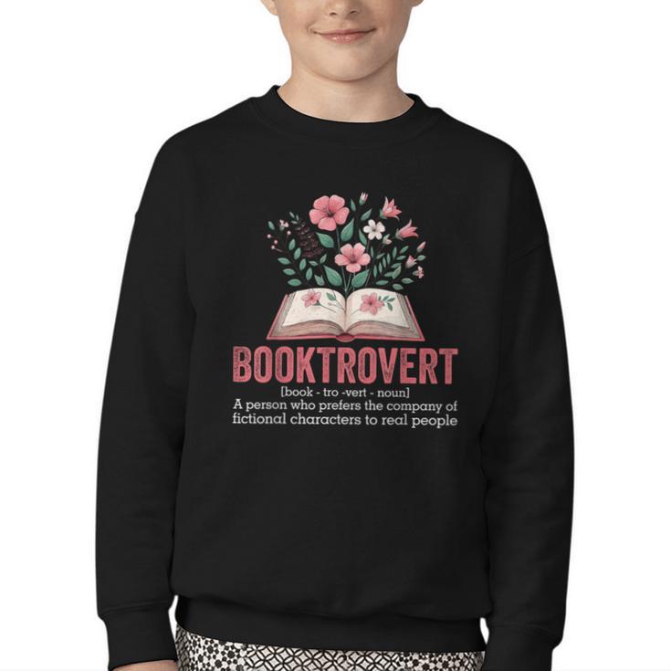 Booktrovert Book Lover Bookworm Reading Books Librarian Youth Crewneck Sweatshirt
