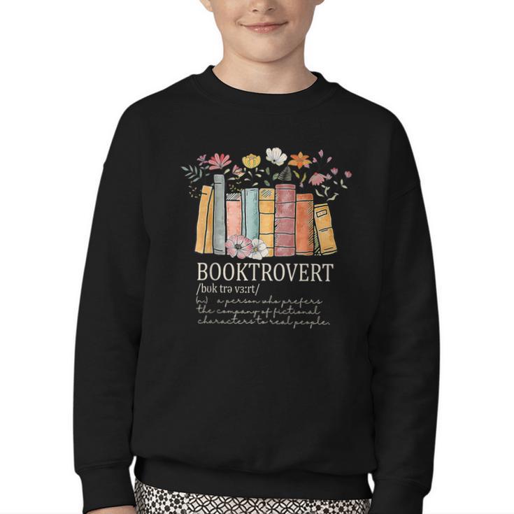Booktrovert Cozy Book Lover Book Nerd Literary Humor Youth Crewneck Sweatshirt