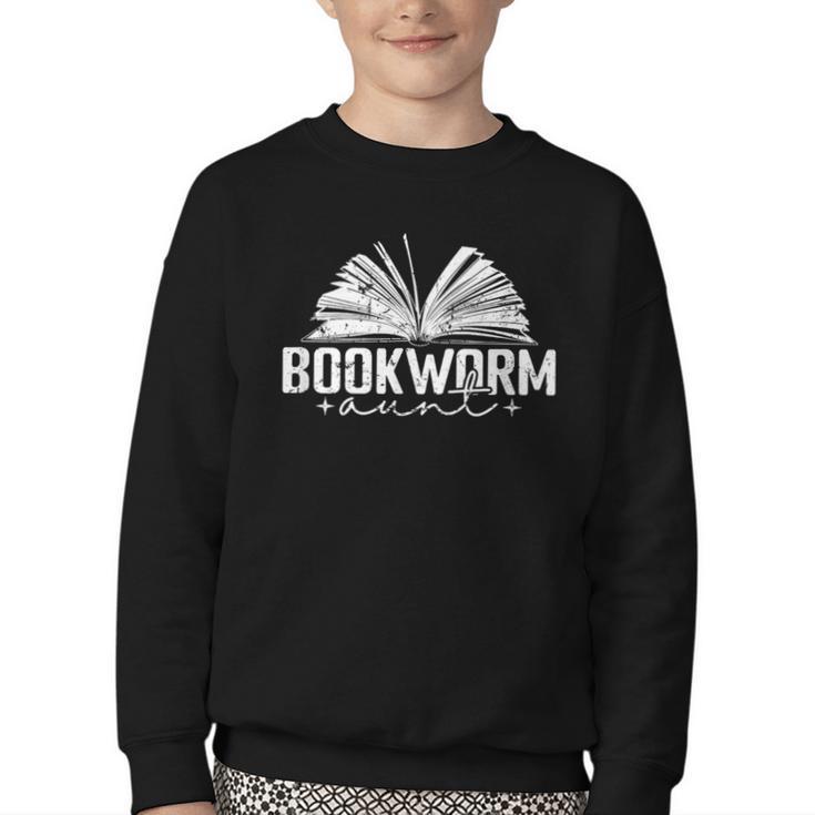 Bookworm Aunt Reading Lover Youth Crewneck Sweatshirt