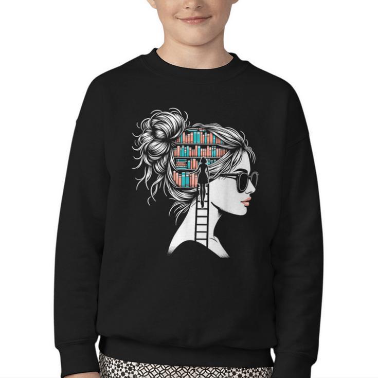 Bookworm Book Nerd Librarian Bookish Librarian Youth Crewneck Sweatshirt