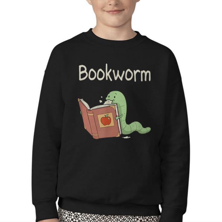 Bookworm Worm Reading Book Lover Read Books Librarian Youth Crewneck Sweatshirt