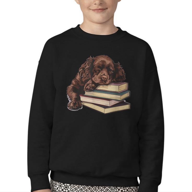 Boykin Spaniel Books Dog Breed Graphic Youth Crewneck Sweatshirt