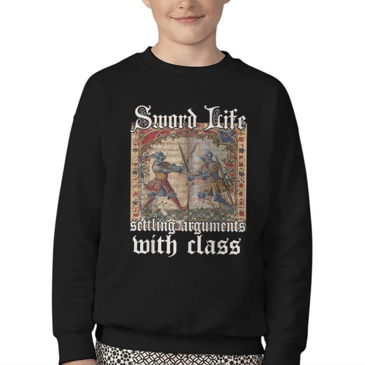 Buhurt Hourly Book Epic Knight Fight In Armor Buhurt Youth Crewneck Sweatshirt