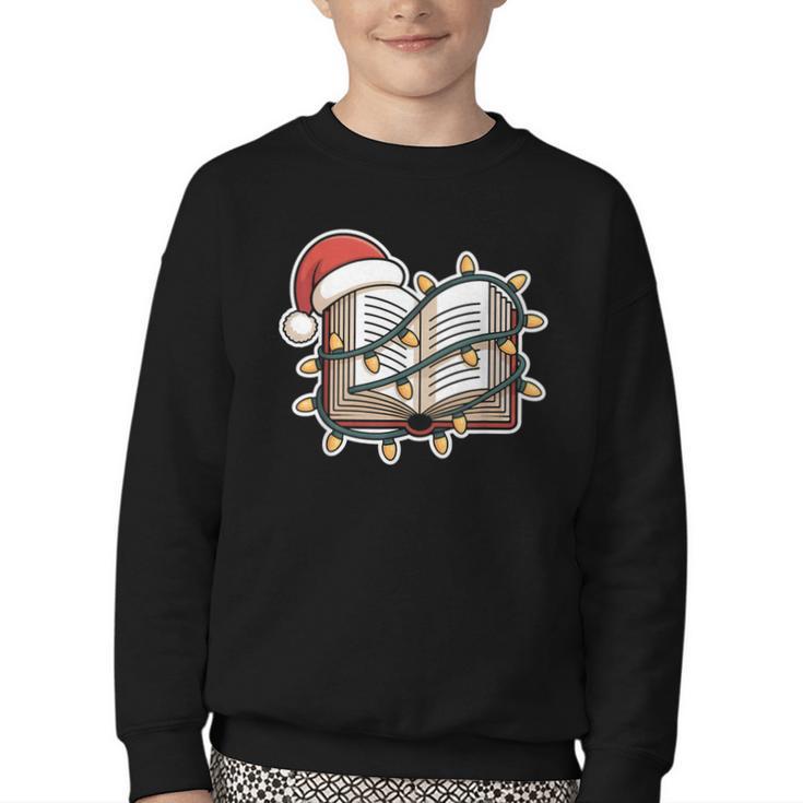 Christmas Book Festive Holiday Xmas Youth Crewneck Sweatshirt