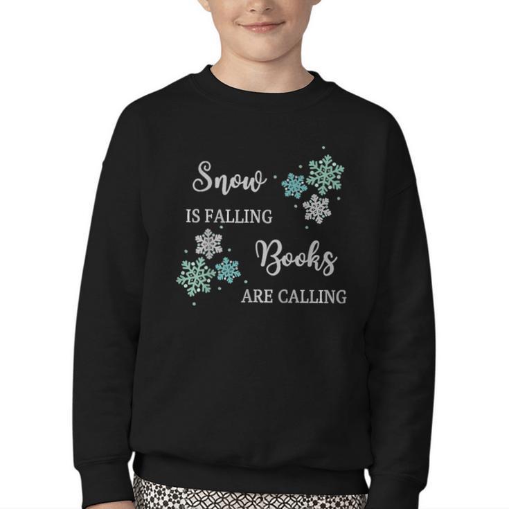 Christmas Shirts Snow Is Falling Books Are Calling Men Women Youth Crewneck Sweatshirt