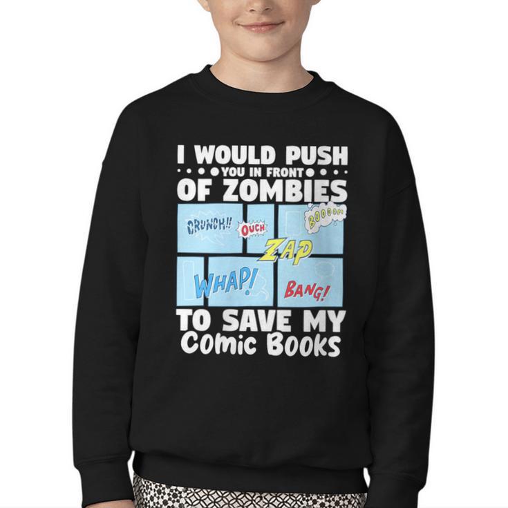 Comics Collecting Book Collector Guide Comics Lover Youth Crewneck Sweatshirt