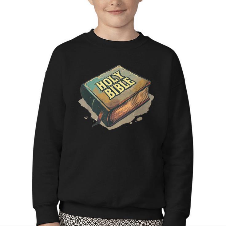Cool Holy Bible Book Costume For Man And Woman Youth Crewneck Sweatshirt